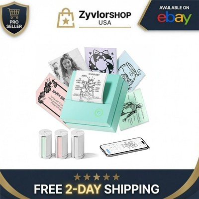 TYPONOS PM290 Mini Bluetooth Sticker Printer - Portable & Compact