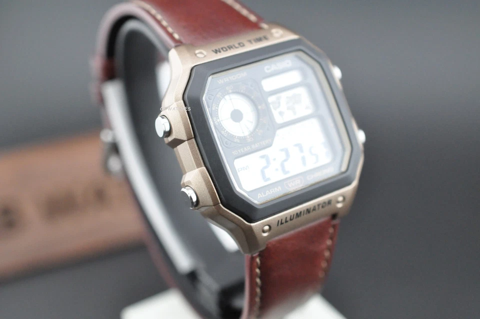 Casio AE-1200WHL-5AV, Reloj Hora Mundial, Cronógrafo, 5 Alarmas, Batería 10 Años Foto 4 de 4