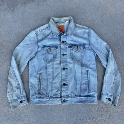 Levis's Denim Trucker Jacket Men Light Wash Blue Size Medium