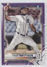 2021 Bowman Draft Purple 239/250 Tyler Mattison #BD-58 07rd