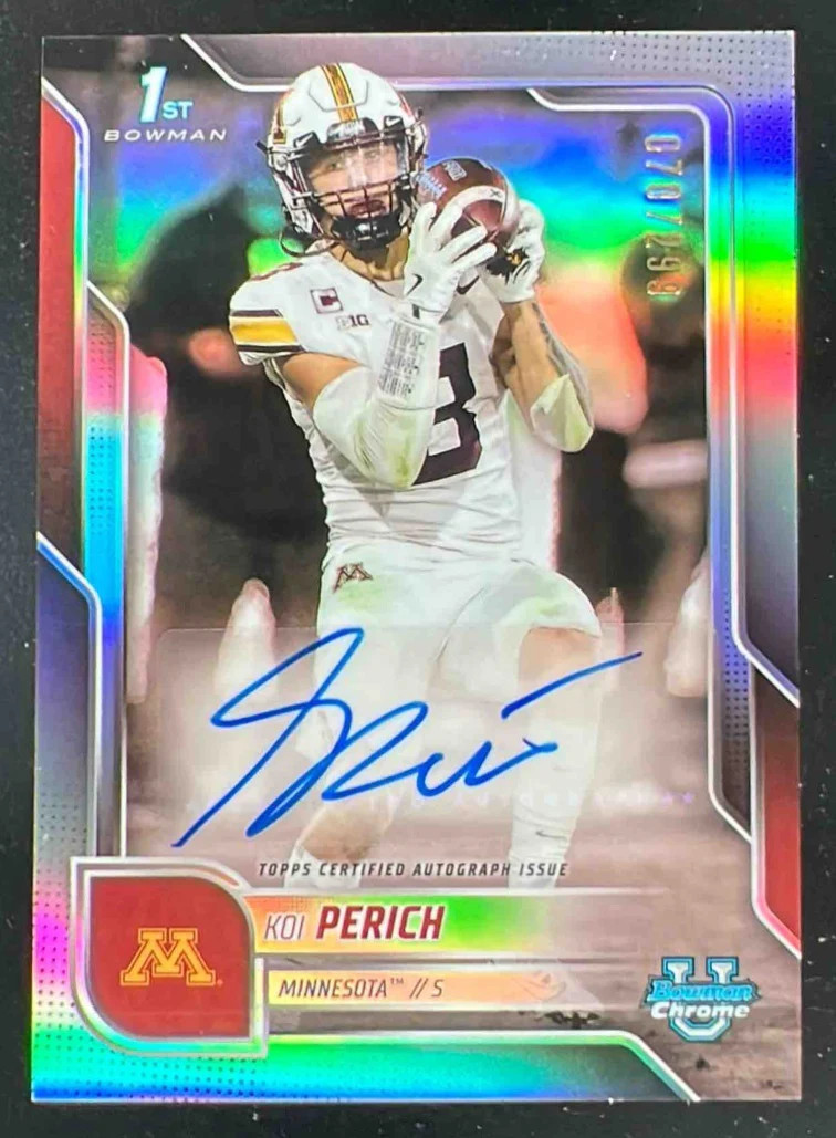2025 Bowman Chrome University Autograph Refractor #BCA-KP Koi Perich Auto /299