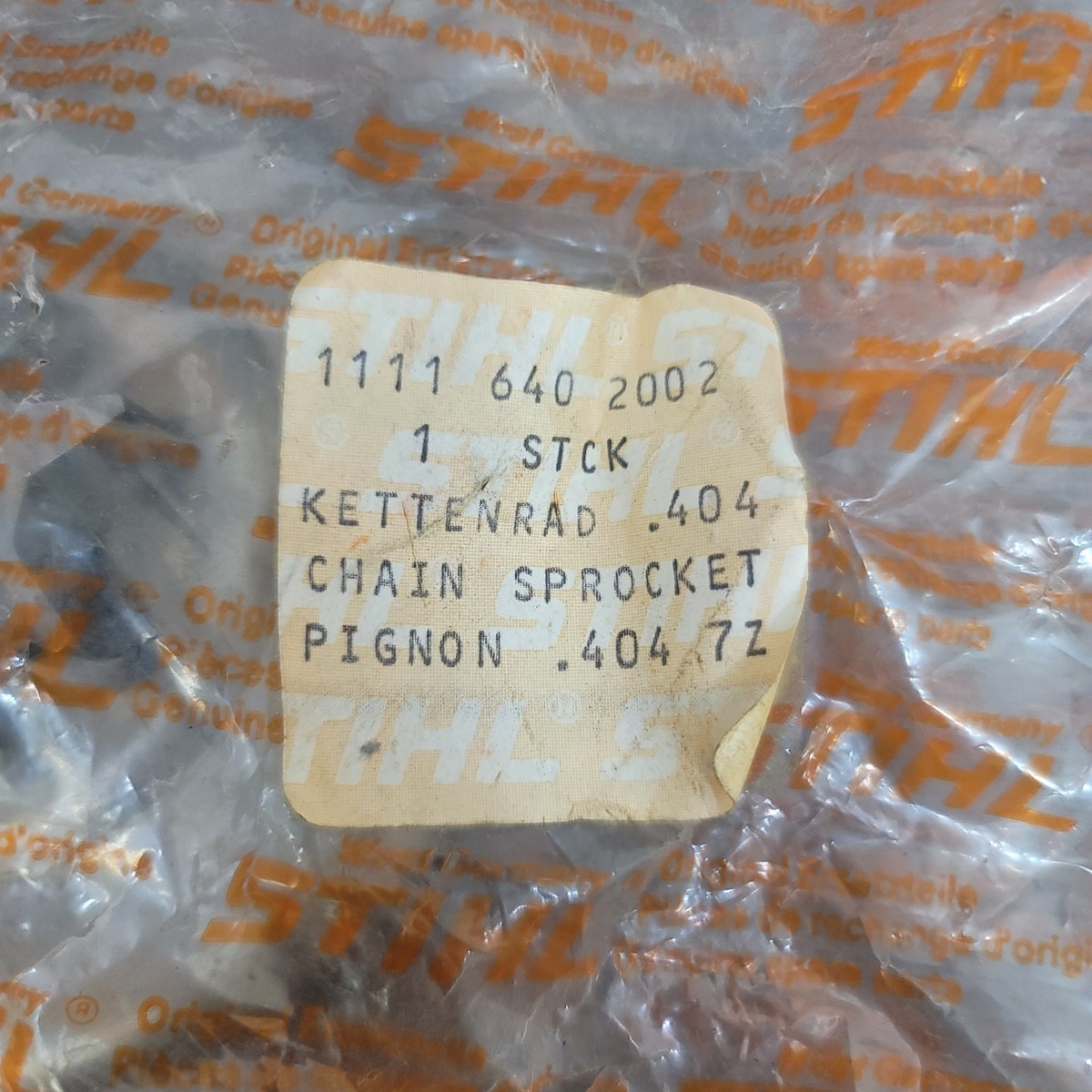 NOS OEM STIHL Spur Sprocket .404 Pitch 7t Tooth MPN 1111 640 2002