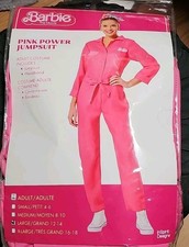 NIP ADULT LARGE 12/14 Barbie the Movie Pink Power Jumpsuit Costume