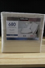 Kirkland Signature 6 pc 680 Thread Count Sheet Set-Queen-Oatmeal-NEW IN PACKAGE