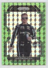 2022 Panini Prizm Reactive Green Prizm Justin Haley #18 9o3