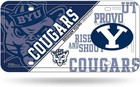 Brigham Young University Cougars Byu Metal Tag License Plate Split Design.