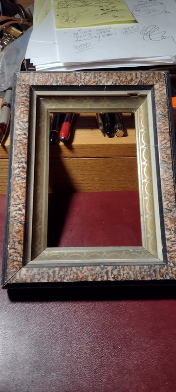 Antique Picture Frame / Gesso, Faux Marble