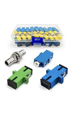 40-Piece Fiber Optic Coupler Kit, LC/SC/APC/ST Fiber Optic Connector Adapter Kit