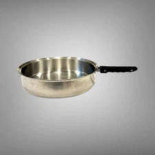 Steelco Cookware Stainless 10" Skillet Saute Pan Frying Pot Chicken Fryer No Lid