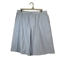 Alfred Dunner Vintage Blue White Seersucker Striped Shorts Womens 16 USA mom