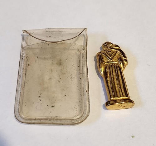 Vintage St Anthony and Christ Child pocket shrine statue with plastic sleeve - Picture 6 of 8