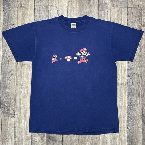 Vintage Super Mario Mushroom T Shirt Size Large Psycadelic Drug Parody 2000s - 第 1/5 張圖片