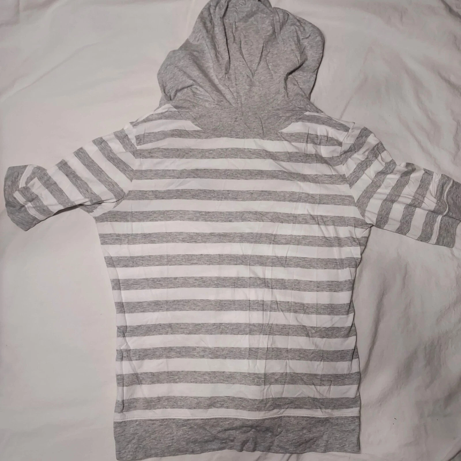 VETEMENTS Felpa con cappuccio pull over donna grigia a righe grigia New York & Company taglia large