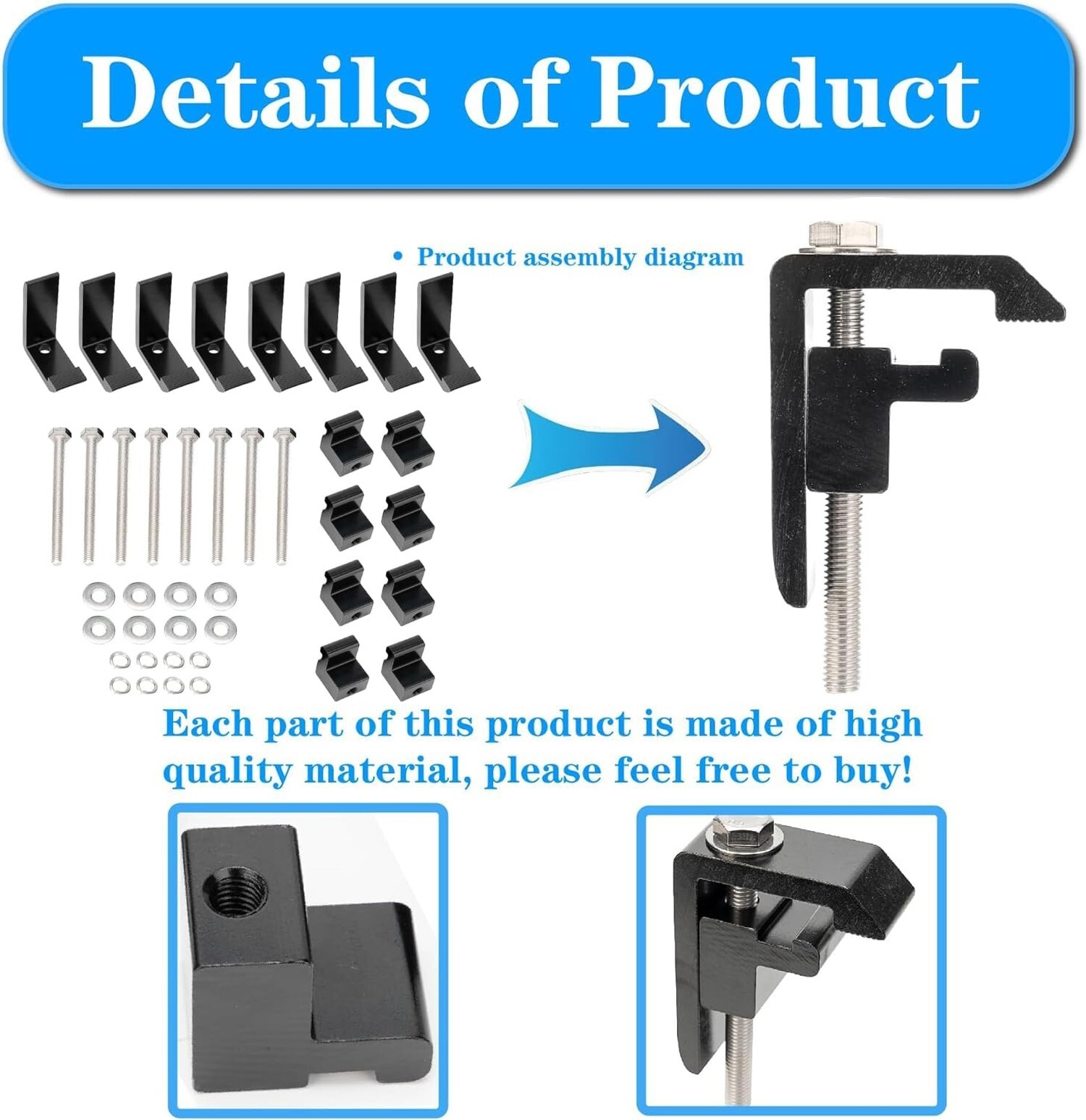 P-AC-04N Utility Track System Mounting Clamp for Toyota Tacoma/Tundra Truck C...