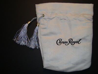 Crown Royal Monarch 75th Anniversary bag silver 750 ml tassels 9'' x 8'' marbles 