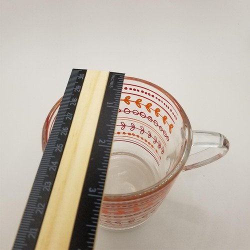 Vintage Ikea 18314 Clear/Orange/Red Glass Tea Cup 3 in Height 3 in Width Floral - 第 9/10 張圖片