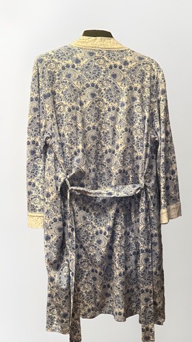 Carole Hochman Nachthemd & Morgenmantel Set Damen Gr. Lg blau/weiß Blumen Gürtel Taille - Bild 3 von 12