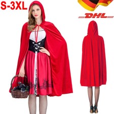 DHL Damen Kostüm Rebellisches Rotkäppchen Kleid Umhang Rot Fasching Karneval 3XL