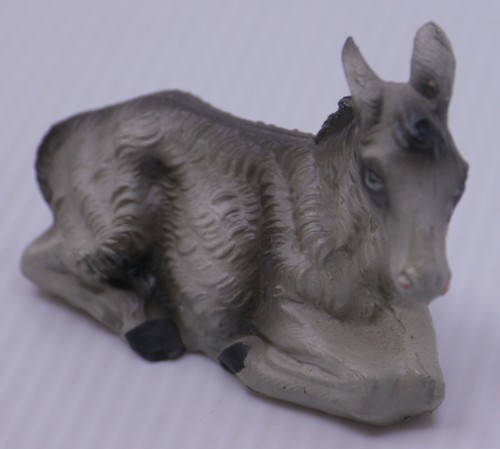 VINTAGE CHALKWARE NATIVITY FIGURES, RESTING COW & DONKEY, ITALY, REPLACEMENTS - Picture 8 of 8