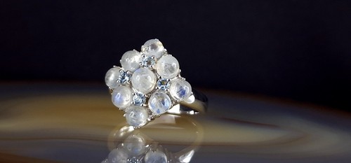 Ring Silber 925 Mondstein Topas blau 19,7 mm - schimmernd & funkelnd - Bild 8 von 12