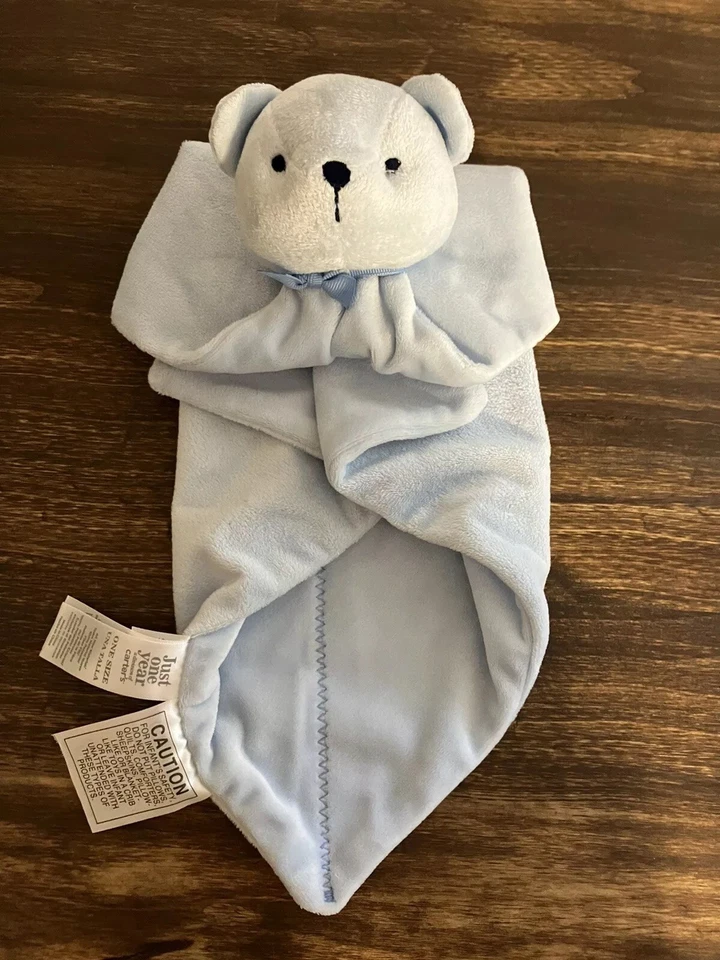 Oso de peluche Carters Just One Year azul Lovey 12" Precious Firsts Sonajero Foto 3 de 4