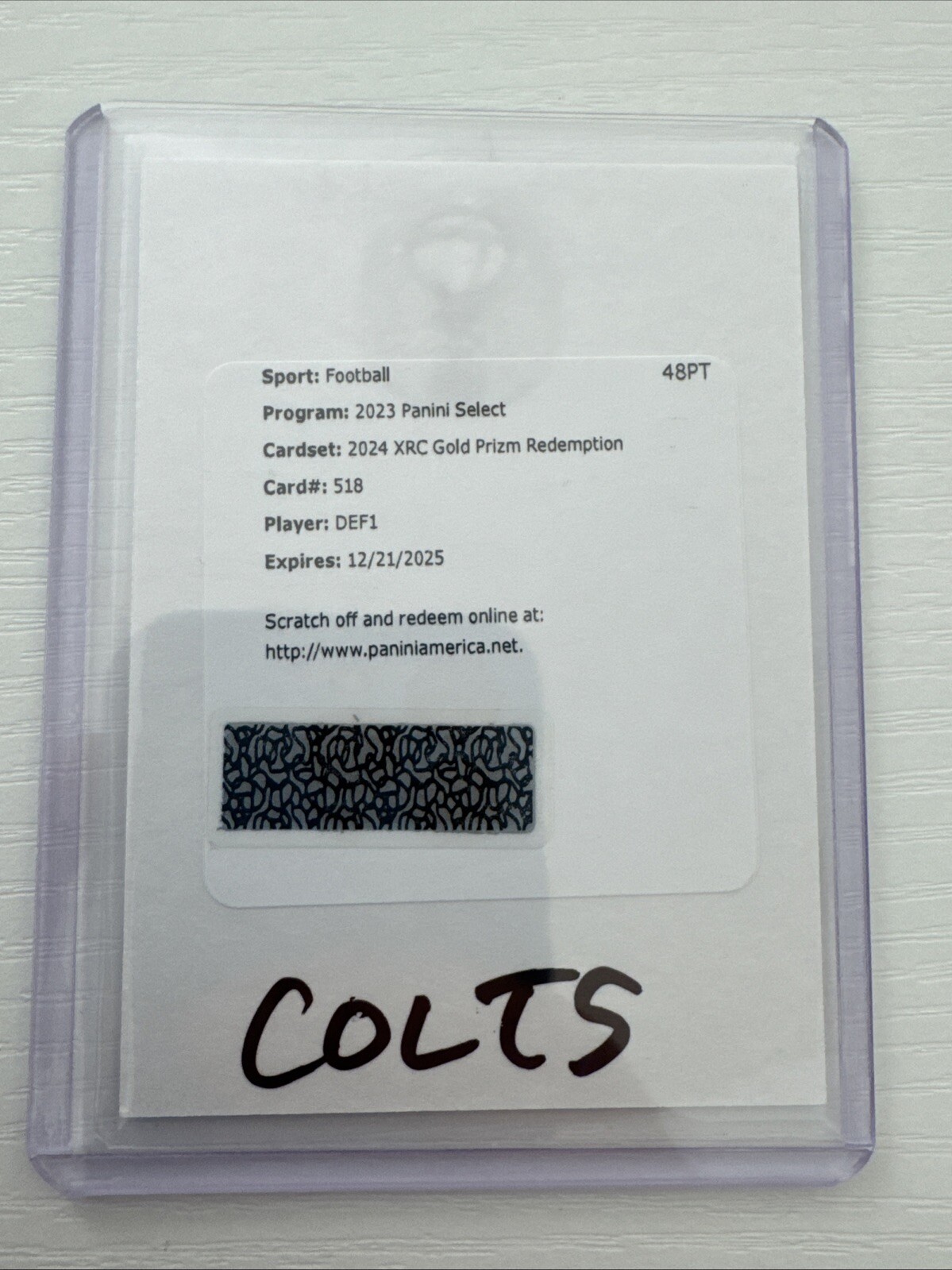 2023 Select 2024 XRC Gold Prizm Redemption - DEF1 Laiatu Latu #/10