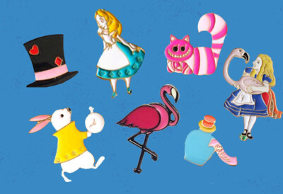 Cute Alice In Wonderland Enamel Lapel Pin Badges Collectible Birthday Gift 1pc