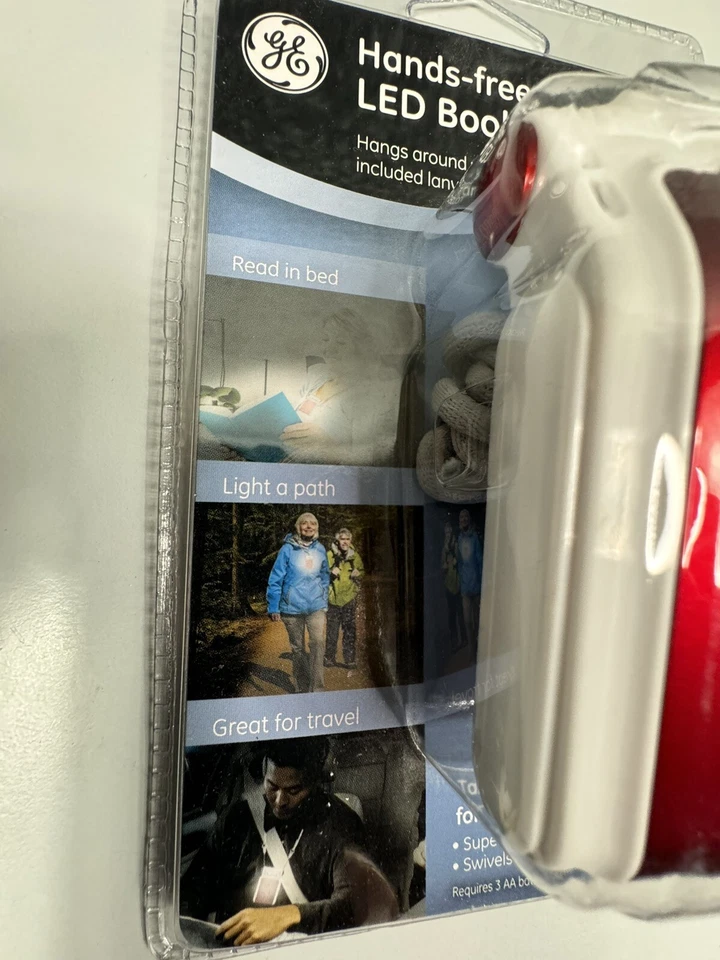 GE -Hands Free LED Book Reading Light Red  #17280  NEW — 第 2/4 张图片