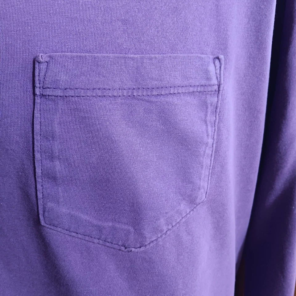 L.L. Camisa de bolsillo de manga larga morada Bean grande de Russell Athletic 100 % algodón Foto 3 de 4
