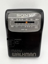 Vintage Walkman Sony Model SRF-39 FM/AM Radio Tested Working With Belt Clip