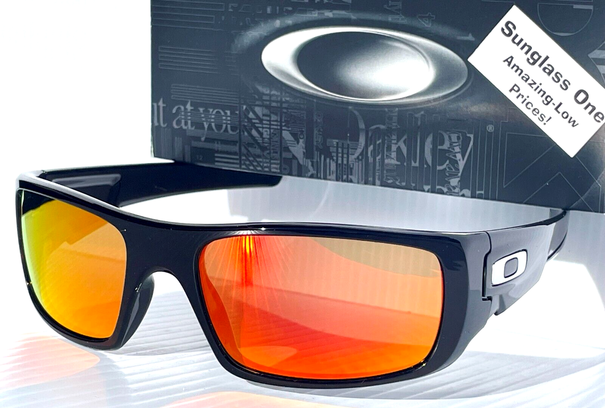 NEW OAKLEY CRANKSHAFT Shiny Black w POLARIZED Galaxy Ruby Lens