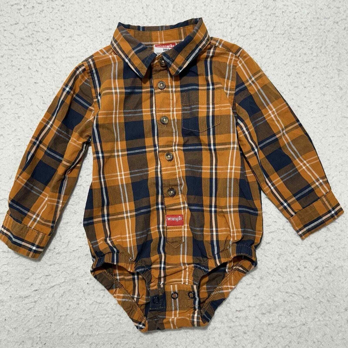 long sleeve baby checked shirt bodysuit