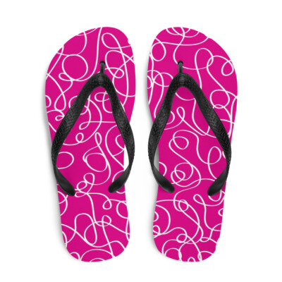 Scribble Flip-Flops Pink