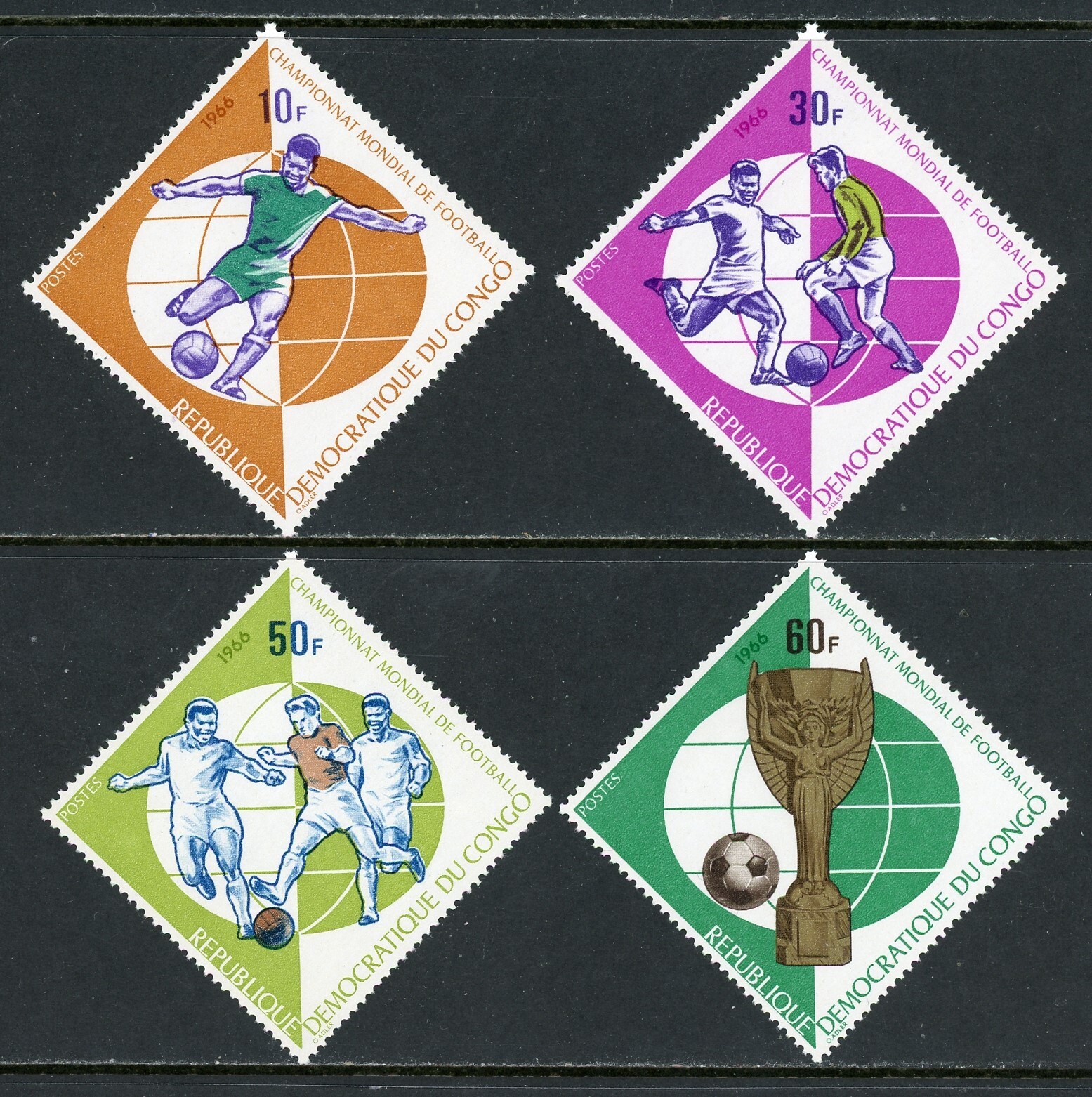 Congo Democratic Republic Scott #578-581 MNH WORLD CUP 1966 England Soccer CV$3+