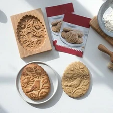 Mould Wooden Gingerbread Cookie Mold Carved Shortbread Mold Cookie Cutter Molds