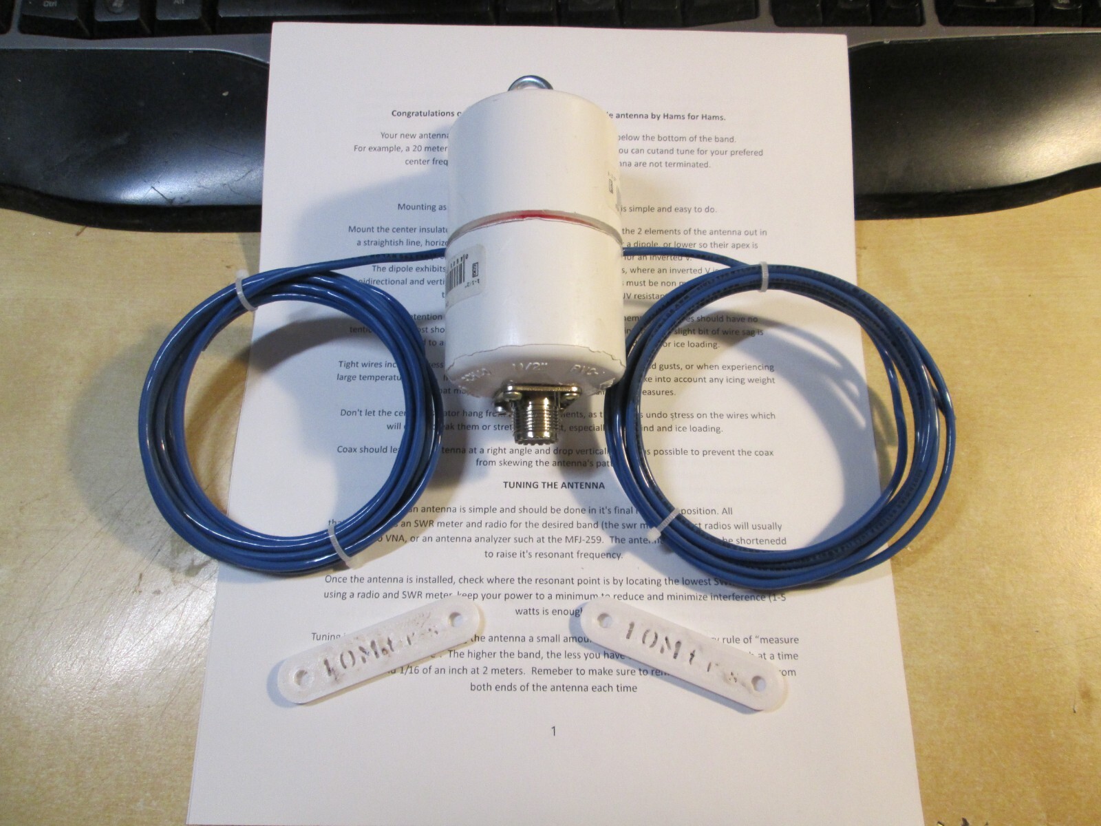 11 meter / 27mhz 1/2 Wave Dipole Antenna for CB Radio   2KW ICAS