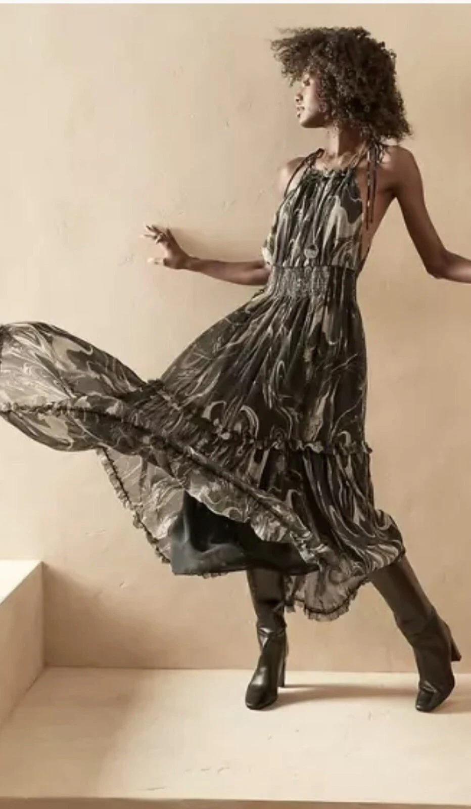 ABITO NUOVO CON ETICHETTE REPUBBLICA BANANA ARRICCIATO MAXI FESTA VACANZE VALENTINO TAGLIA XL ROSSO