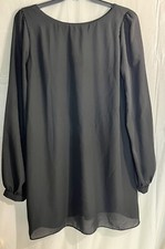 lulus womens black Status dress long sleeve Chiffon size L