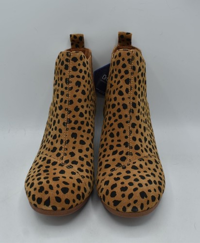 Toms Womens Size 7.5 Kelsey Brown Animal Print Suede Wedge Chelsea Booties Boots - Picture 2 of 13