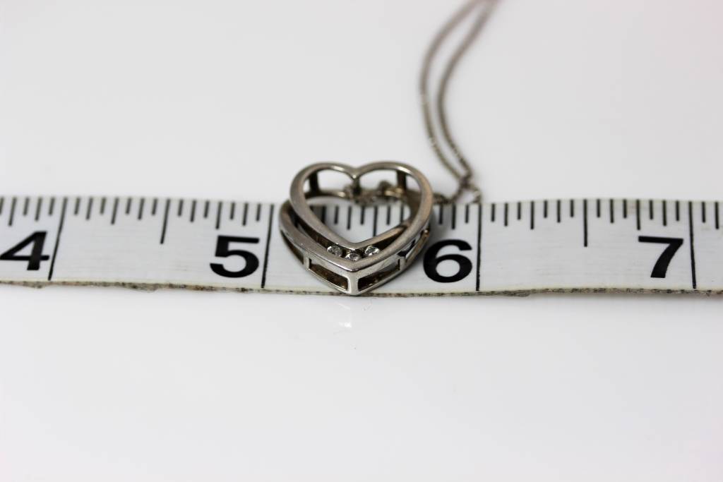 Sterling Silver Open Heart Necklace With CZ Stone – April Birthstone Pendant On 18” Rolo Chain, Tarnish-Free - View #10