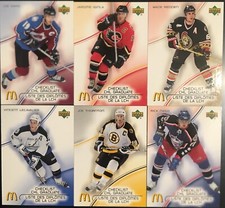 2005-06 McDonalds Set of 6 CHL Graduate Insert Hockey cards. Thornton Sakic