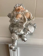 Elegant Christmas Stocking Hanger Silver Santa From Cornerstone Creations