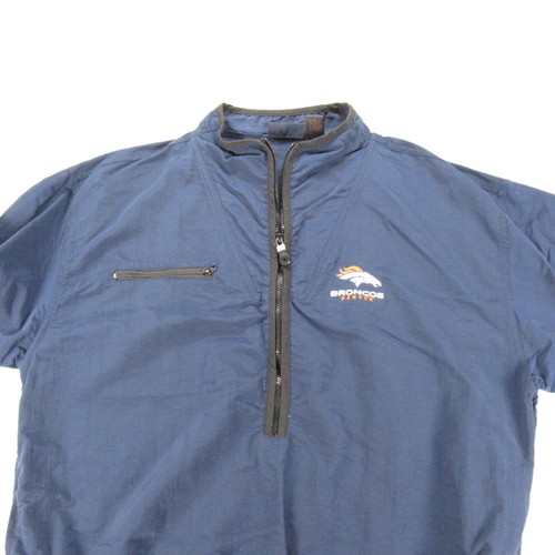 Vintage Denver Broncos Jacket Men Medium Antigua Blue 1/2 Zip Windbreaker Pullov - Picture 6 of 10