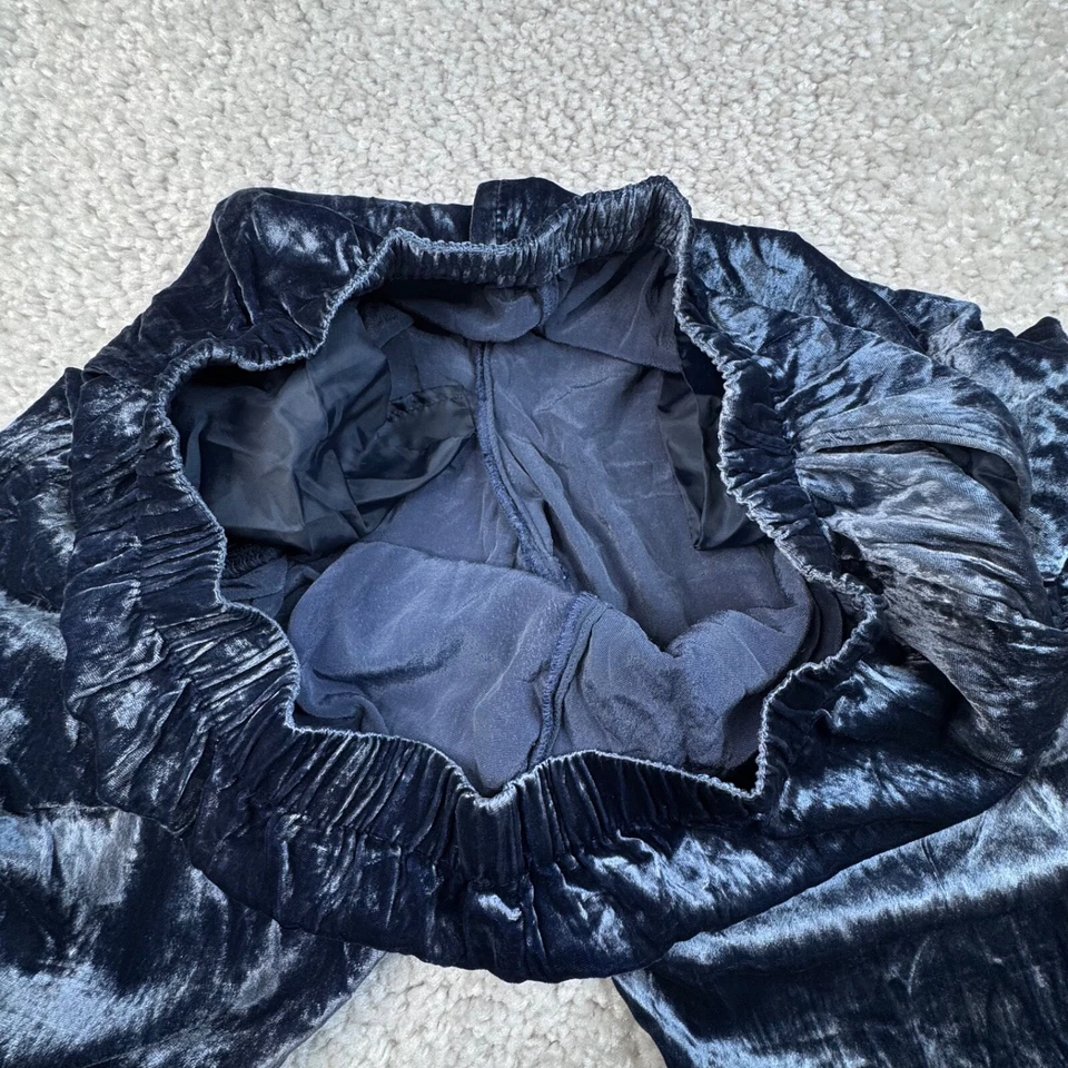 Pantalones cortos de terciopelo Anthropologie Ettiwa azules grandes para mujer Foto 4 de 4