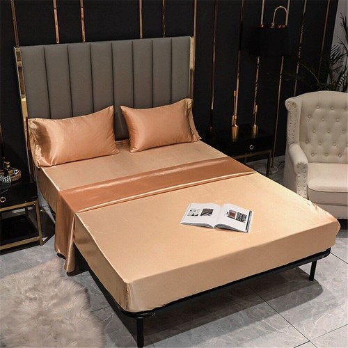 Sábana bajera 100 % seda funda colchón individual doble cama king queen - Imagen 7 de 34