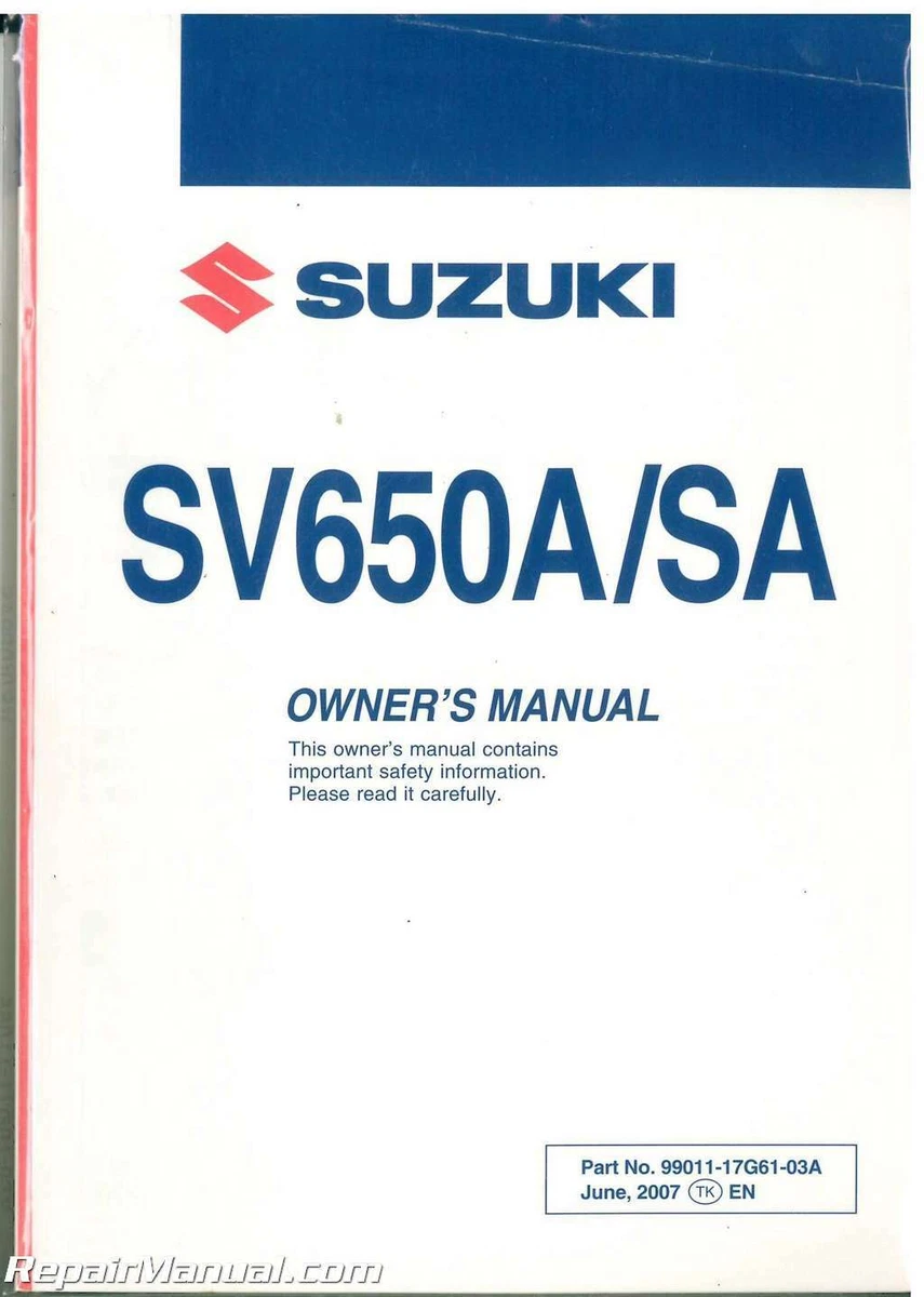 Preços baixos em Reparo de Motocicleta SV650 Manuais e FOLHETOS | eBay