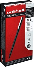 60151 Uni-Ball Roller Rollerball Stick Pen, Black Ink, Micro 0.5mm, 2 Dozen