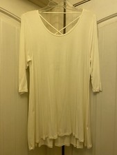 Honeyme Pullover Top Ivory Crisscross Back Made In USA Size Small BNWT