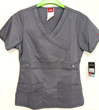 Dickies Gen Flex Scrub Top, Sz. XS, Color Pewter, Contemporary Fit, NWT