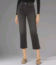 Levi's Women's Ribcage Straight Ankle Jeans Black Rinse 30 x 27, Retail 79.50